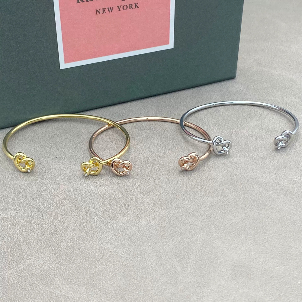 kate spade Couple Knot Hollow Heart Open Design Metal Bracelet
